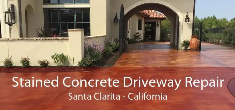 Stained Concrete Driveway Repair Santa Clarita - California