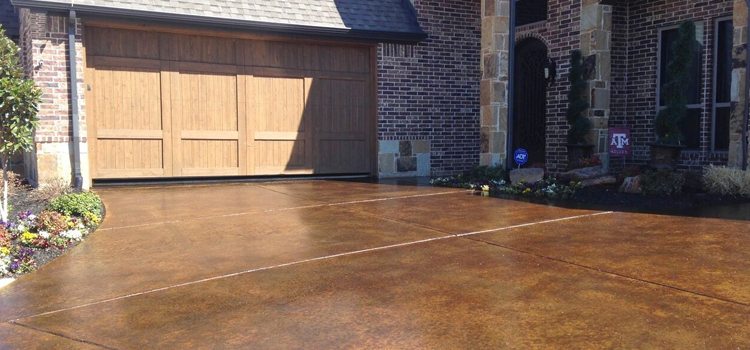 stained concrete driveway replacement